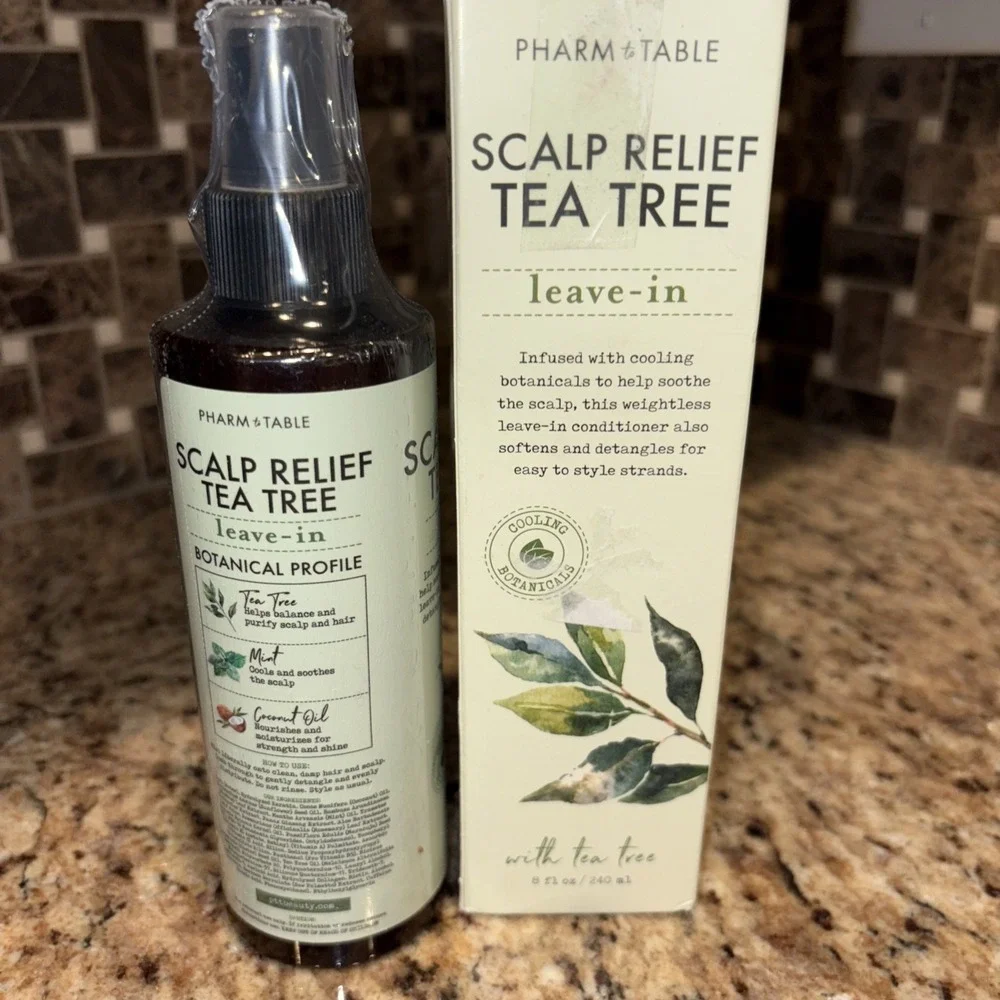 Pharm to Table Scalp Relief Tea Tree Leave-In Conditioner, Relieve Itchy, Dry...